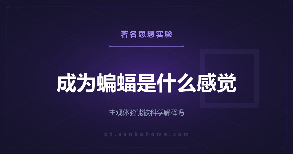 成为一只蝙蝠是什么感觉——主观体验能被科学解释吗