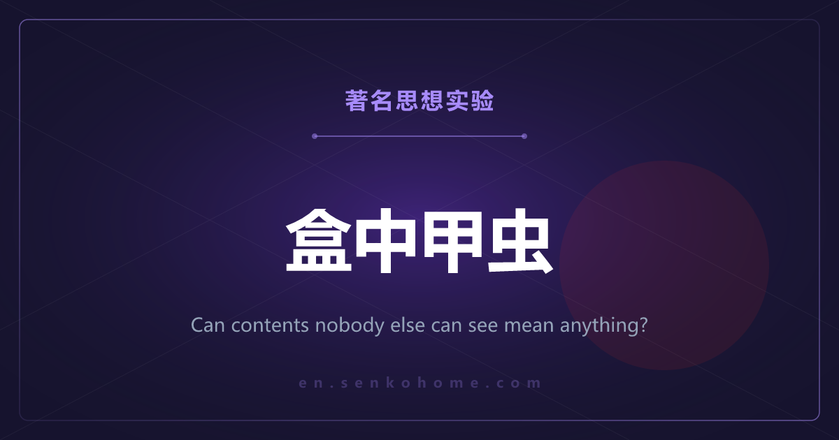 盒中甲虫——谁也看不到的内容物，还有意义吗